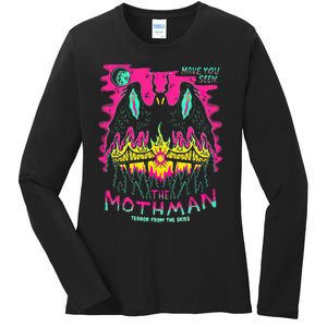 Mothman Halloween Shirts For Witches Wicked Clothes Ladies Long Sleeve Shirt