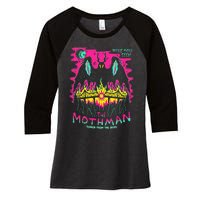 Mothman Halloween Shirts For Witches Wicked Clothes Women's Tri-Blend 3/4-Sleeve Raglan Shirt