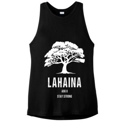 Maui Hawaii Strong Maui Wildfire Lahaina Survivor Ladies PosiCharge Tri-Blend Wicking Tank