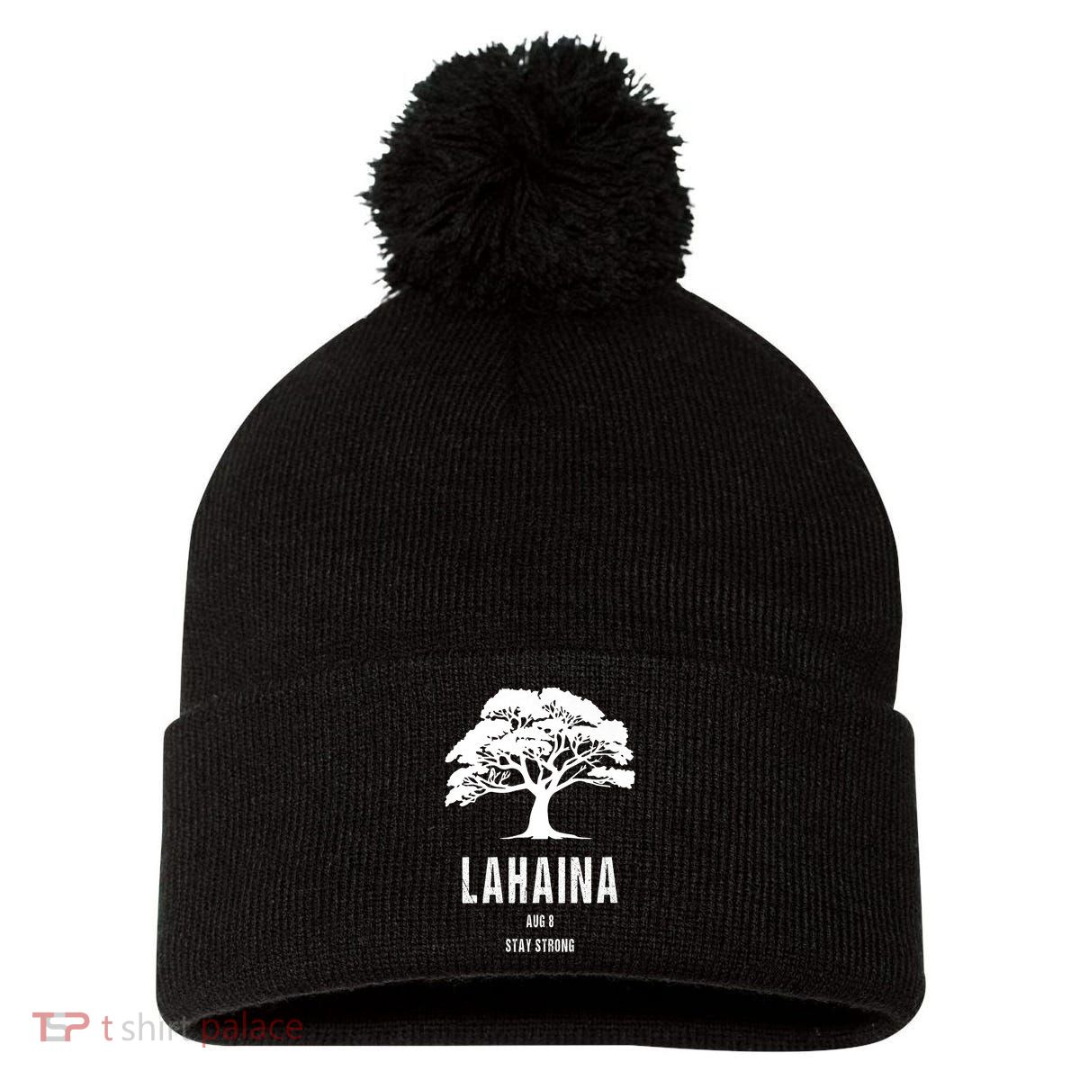 Maui Hawaii Strong Maui Wildfire Lahaina Survivor Pom Pom 12in Knit Beanie