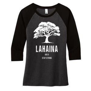 Maui Hawaii Strong Maui Wildfire Lahaina Survivor Women's Tri-Blend 3/4-Sleeve Raglan Shirt