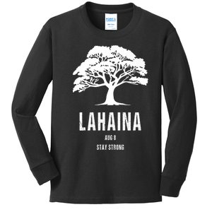 Maui Hawaii Strong Maui Wildfire Lahaina Survivor Kids Long Sleeve Shirt