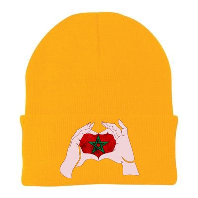 Morocco Heart Send Love Moroccan Flag Hand Moroccan Pride Knit Cap Winter Beanie