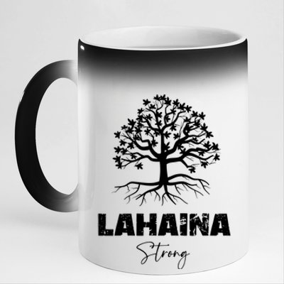 Maui Hawaii Strong Maui Wildfire Lahaina Survivor 11oz Black Color Changing Mug