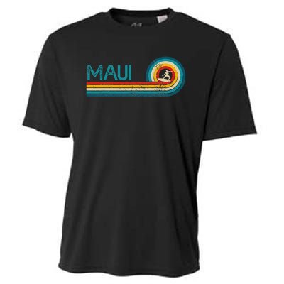 Maui Hawaii Surf Vintage Beach Surfer Surfing Gift Cooling Performance Crew T-Shirt