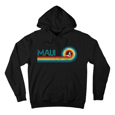 Maui Hawaii Surf Vintage Beach Surfer Surfing Gift Hoodie