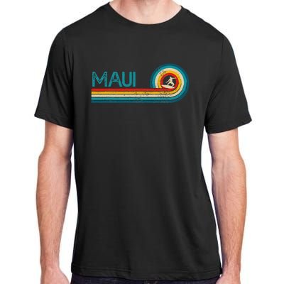 Maui Hawaii Surf Vintage Beach Surfer Surfing Gift Adult ChromaSoft Performance T-Shirt