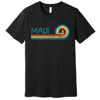 Maui Hawaii Surf Vintage Beach Surfer Surfing Gift Premium T-Shirt