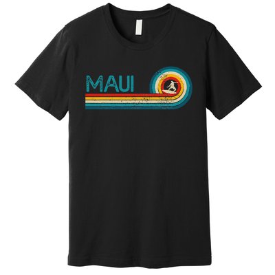 Maui Hawaii Surf Vintage Beach Surfer Surfing Gift Premium T-Shirt