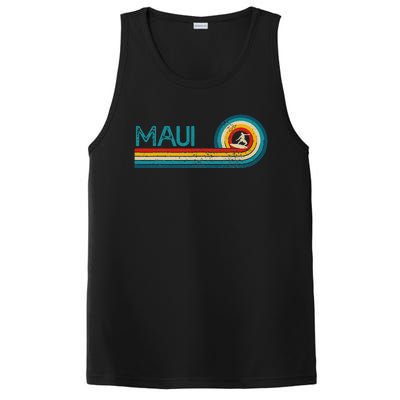 Maui Hawaii Surf Vintage Beach Surfer Surfing Gift PosiCharge Competitor Tank