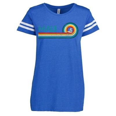 Maui Hawaii Surf Vintage Beach Surfer Surfing Gift Enza Ladies Jersey Football T-Shirt