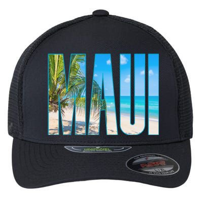 Maui Hawaii Souvenir Merch Family Summer Beach Vacay Cute Gift Flexfit Unipanel Trucker Cap