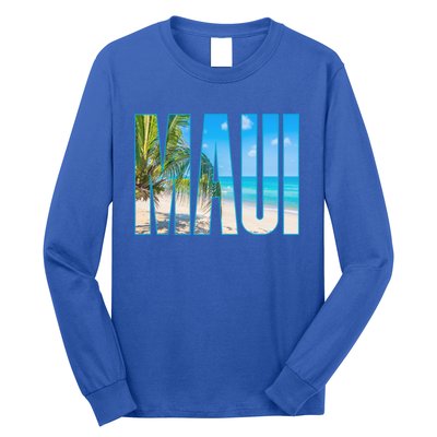 Maui Hawaii Souvenir Merch Family Summer Beach Vacay Cute Gift Long Sleeve Shirt