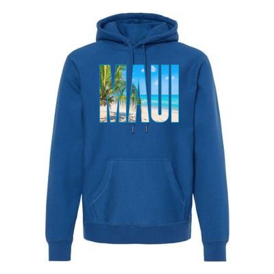 Maui Hawaii Souvenir Merch Family Summer Beach Vacay Cute Gift Premium Hoodie