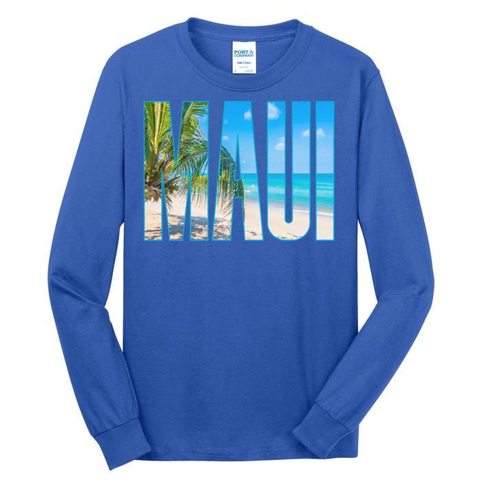 Maui Hawaii Souvenir Merch Family Summer Beach Vacay Cute Gift Tall Long Sleeve T-Shirt