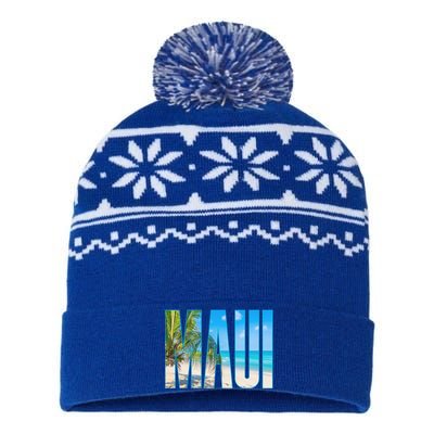 Maui Hawaii Souvenir Merch Family Summer Beach Vacay Cute Gift USA-Made Snowflake Beanie