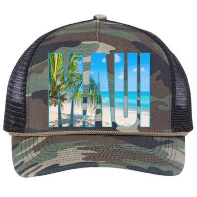 Maui Hawaii Souvenir Merch Family Summer Beach Vacay Cute Gift Retro Rope Trucker Hat Cap