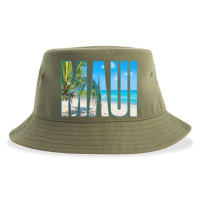 Maui Hawaii Souvenir Merch Family Summer Beach Vacay Cute Gift Sustainable Bucket Hat