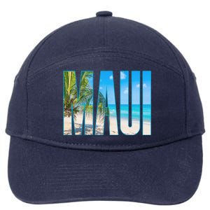 Maui Hawaii Souvenir Merch Family Summer Beach Vacay Cute Gift 7-Panel Snapback Hat