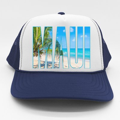 Maui Hawaii Souvenir Merch Family Summer Beach Vacay Cute Gift Trucker Hat