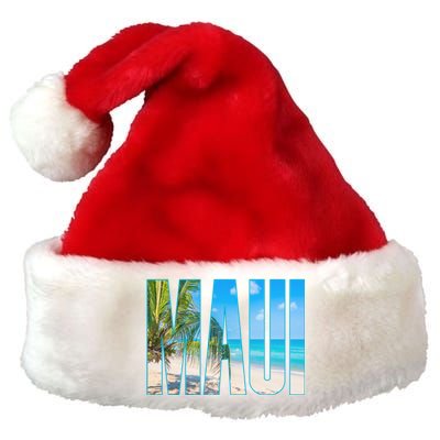 Maui Hawaii Souvenir Merch Family Summer Beach Vacay Cute Gift Premium Christmas Santa Hat