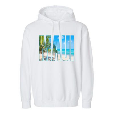 Maui Hawaii Souvenir Merch Family Summer Beach Vacay Cute Gift Garment-Dyed Fleece Hoodie