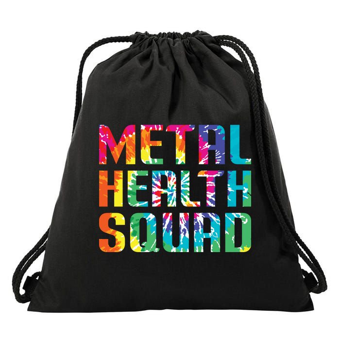 Mental Health Squad Tie Dye Drawstring Bag
