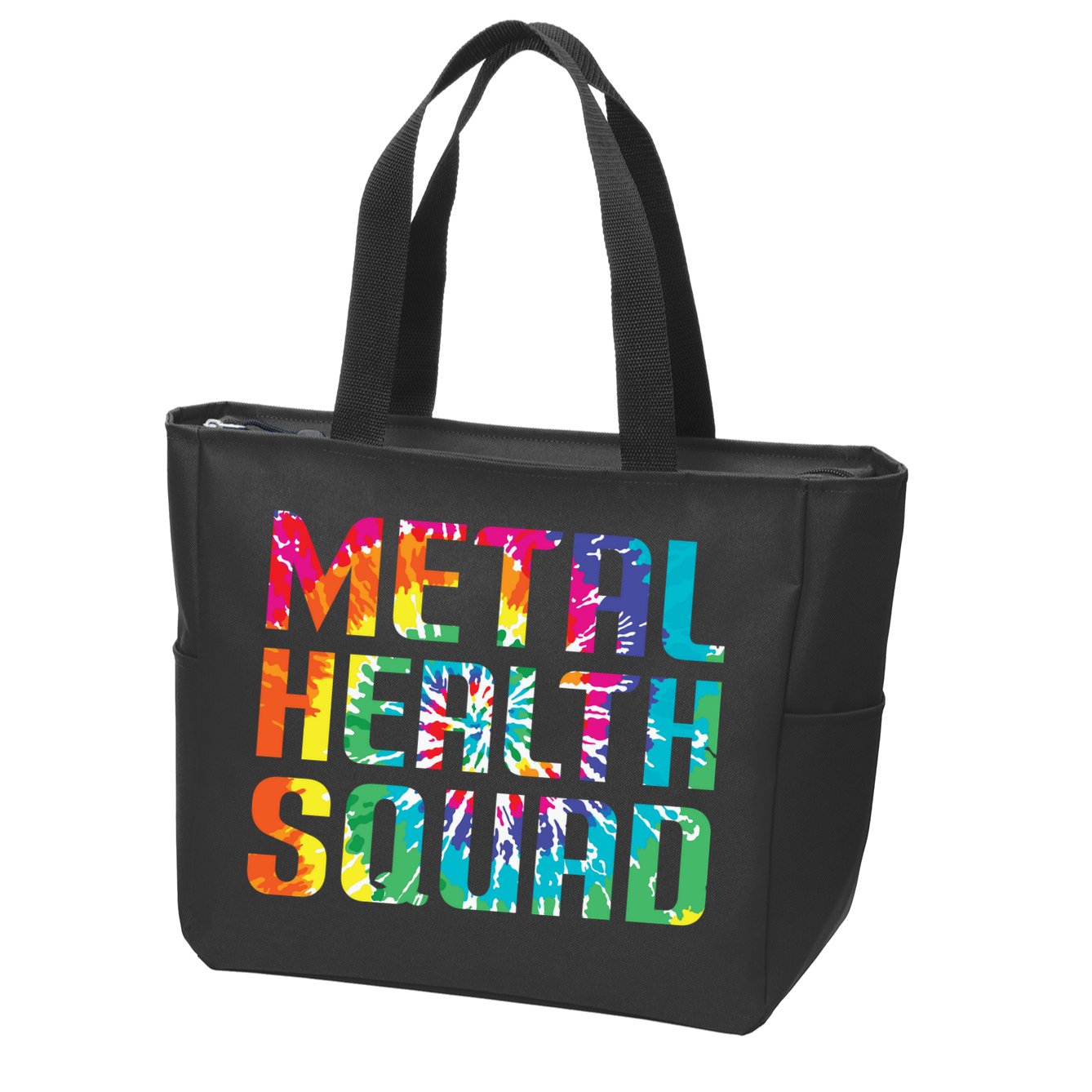 Mental Health Squad Tie Dye Zip Tote Bag