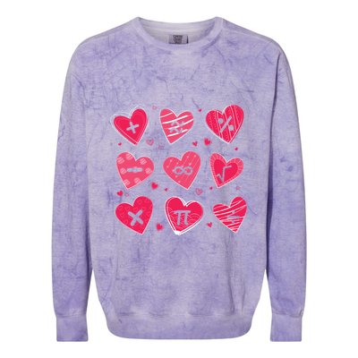 Math Heart Symbols Addition Pi Equation Design Gift Colorblast Crewneck Sweatshirt