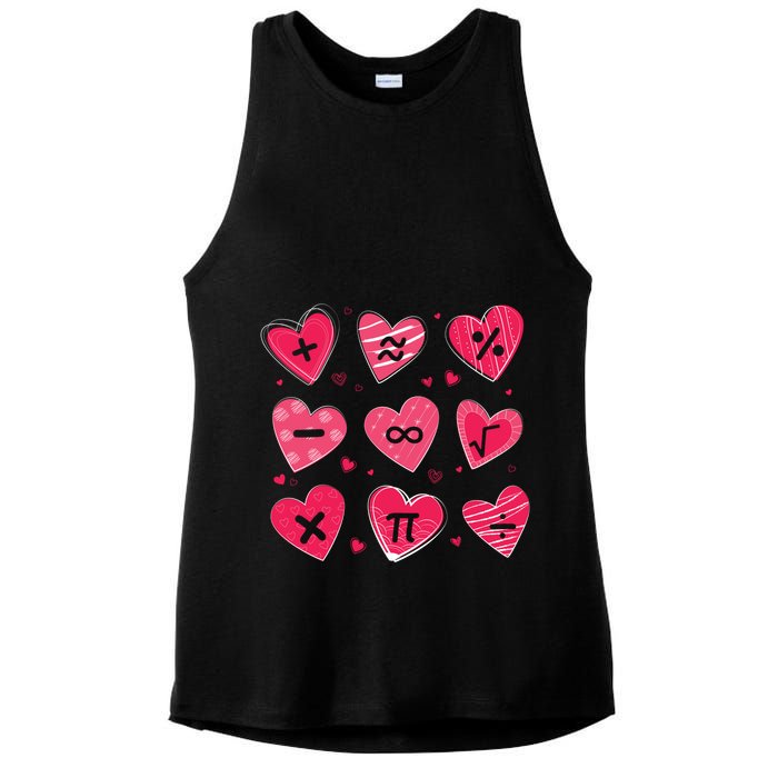 Math Heart Symbols Addition Pi Equation Design Gift Ladies PosiCharge Tri-Blend Wicking Tank