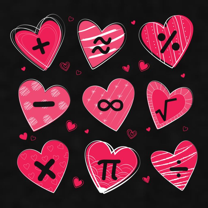 Math Heart Symbols Addition Pi Equation Design Gift Ladies PosiCharge Tri-Blend Wicking Tank