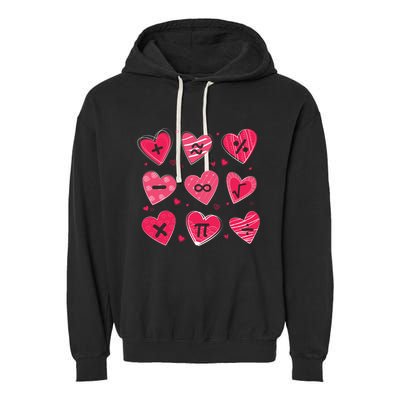 Math Heart Symbols Addition Pi Equation Design Gift Garment-Dyed Fleece Hoodie
