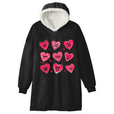 Math Heart Symbols Addition Pi Equation Design Gift Hooded Wearable Blanket