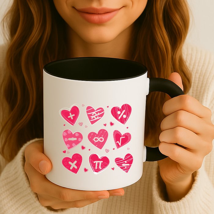 Math Heart Symbols Addition Pi Equation Design Gift Mug