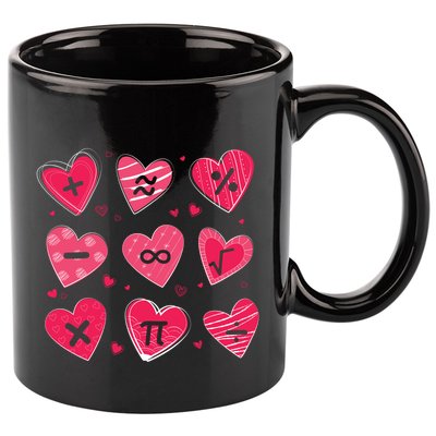 Math Heart Symbols Addition Pi Equation Design Gift 11oz C Handle Ceramic Mug