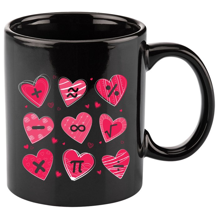 Math Heart Symbols Addition Pi Equation Design Gift 11oz C Handle Ceramic Mug