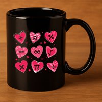 Math Heart Symbols Addition Pi Equation Design Gift 11oz C Handle Ceramic Mug