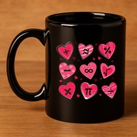 Math Heart Symbols Addition Pi Equation Design Gift 11oz C Handle Ceramic Mug