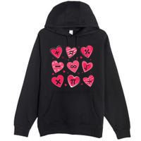 Math Heart Symbols Addition Pi Equation Design Gift Premium Pullover Hoodie