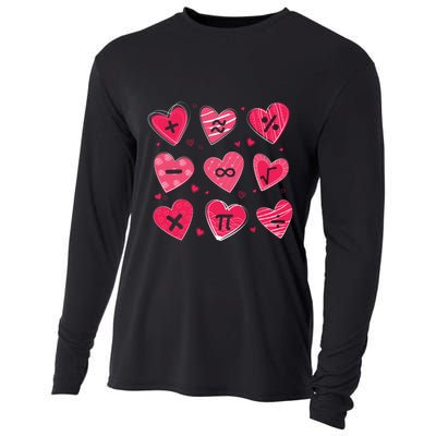 Math Heart Symbols Addition Pi Equation Design Gift Cooling Performance Long Sleeve Crew