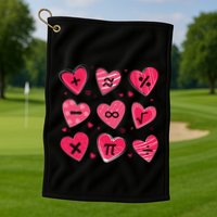 Math Heart Symbols Addition Pi Equation Design Gift Golf Towel