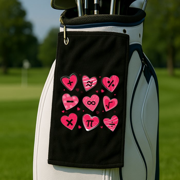 Math Heart Symbols Addition Pi Equation Design Gift Golf Towel