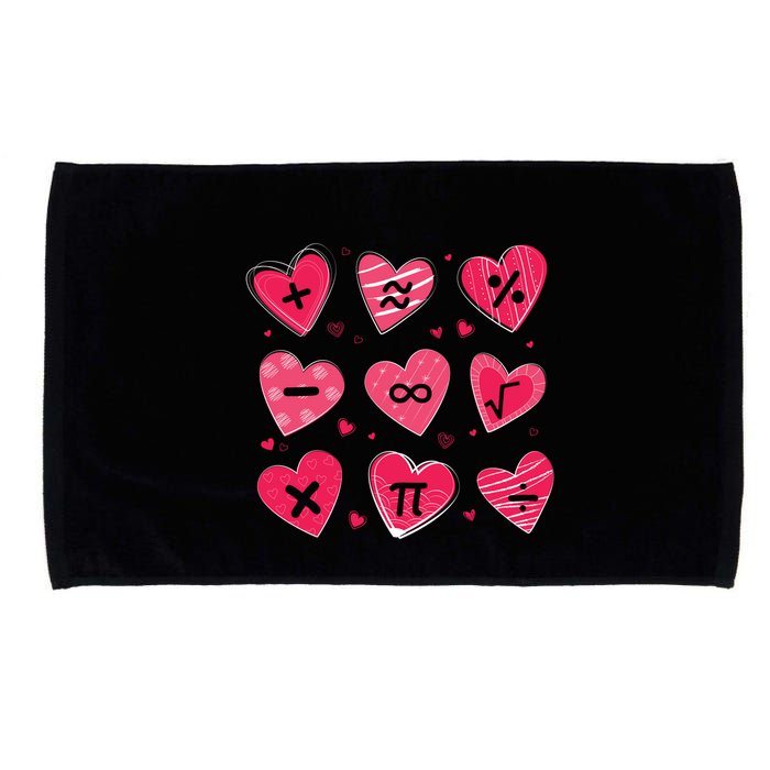 Math Heart Symbols Addition Pi Equation Design Gift Microfiber Hand Towel