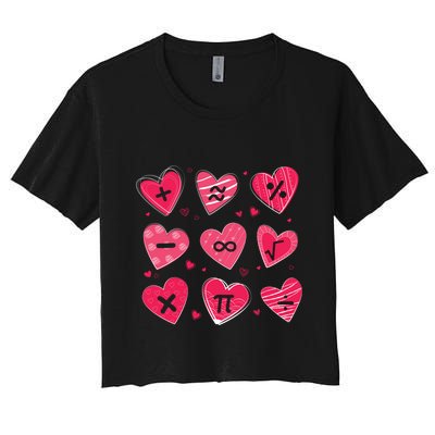 Math Heart Symbols Addition Pi Equation Design Gift Crop Top