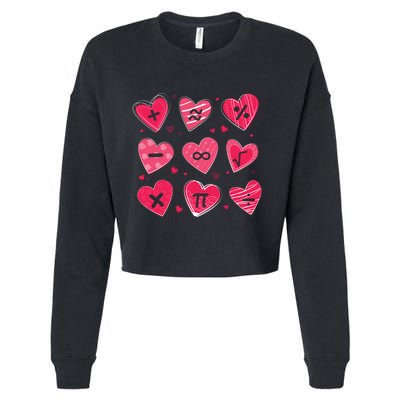 Math Heart Symbols Addition Pi Equation Design Gift Cropped Pullover Crew