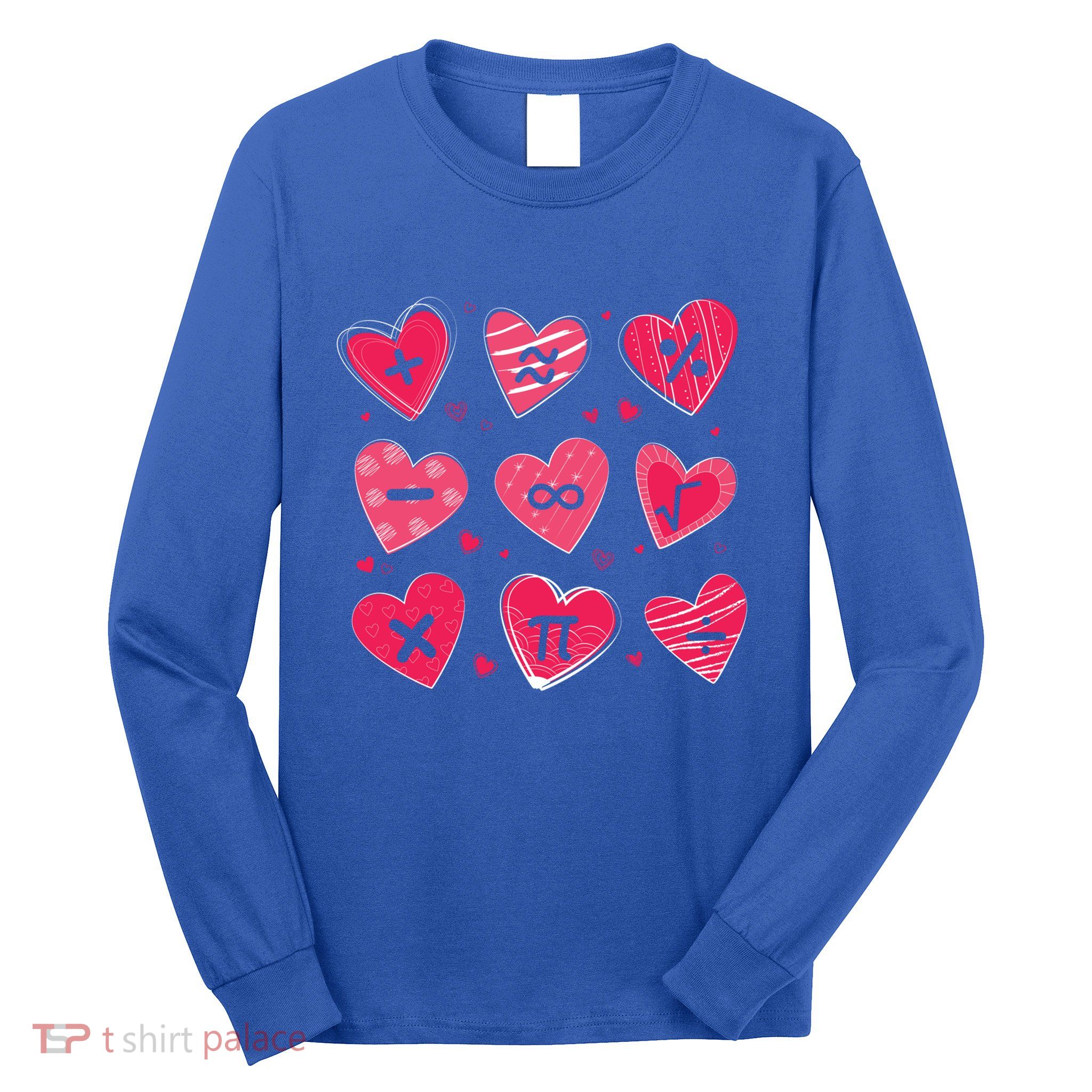 Math Heart Symbols Addition Pi Equation Design Gift Long Sleeve Shirt