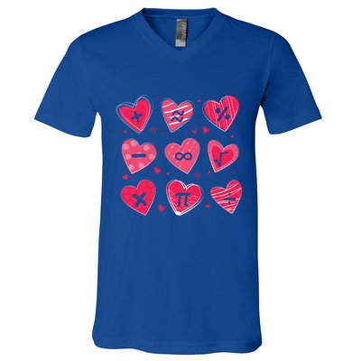Math Heart Symbols Addition Pi Equation Design Gift V-Neck T-Shirt