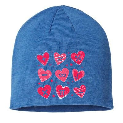 Math Heart Symbols Addition Pi Equation Design Gift Sustainable Beanie