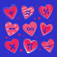 Math Heart Symbols Addition Pi Equation Design Gift Magnet