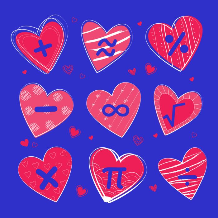 Math Heart Symbols Addition Pi Equation Design Gift Magnet